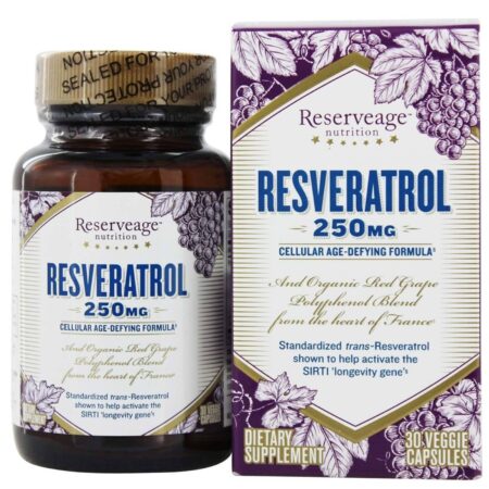 Reserveage Organics, Resveratrol - 250 mg - 30 Veggie Cápsulas