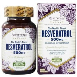 Reserveage Organics Resveratrol 500 mg - 60 Cápsulas Veggie - Antioxidante e Longevidade