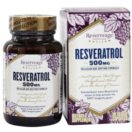 Reserveage Organics, Resveratrol - 500 mg - 30 Veggie Cápsulas