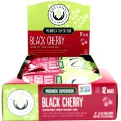 Barras Kuli Kuli Moringa Superfood, Cereja Preta - 12 Unidades de 45g (1.6 oz cada)