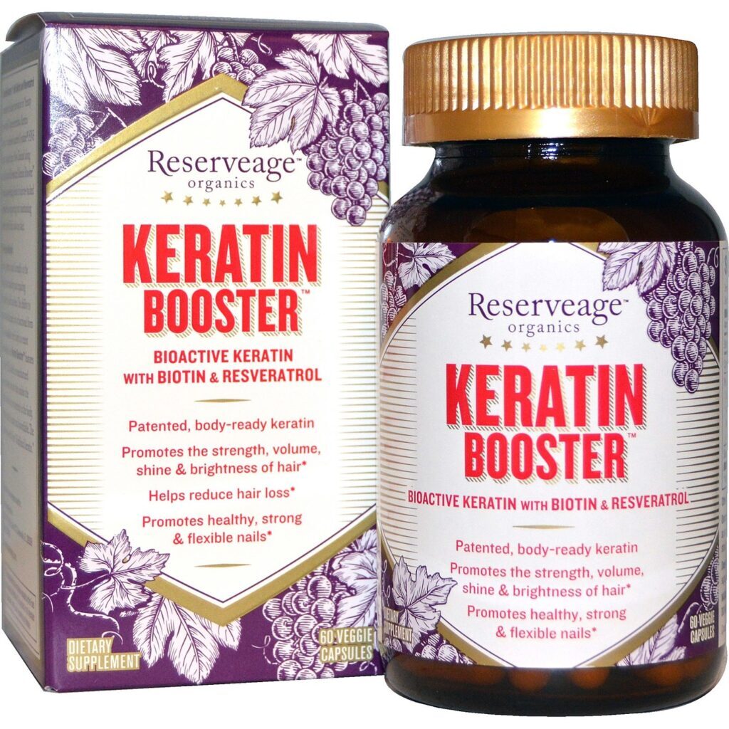 Reserveage Organics Keratin Booster™ 60 Cápsulas Vegetarianas: Saúde Capilar e Unhas