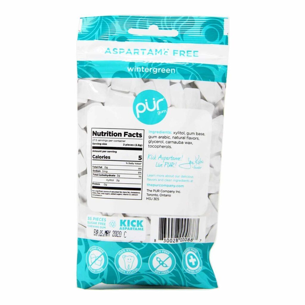 Pur Gum Wintergreen - Chiclete Sem Açúcar 55 Unidades - Imagem 2