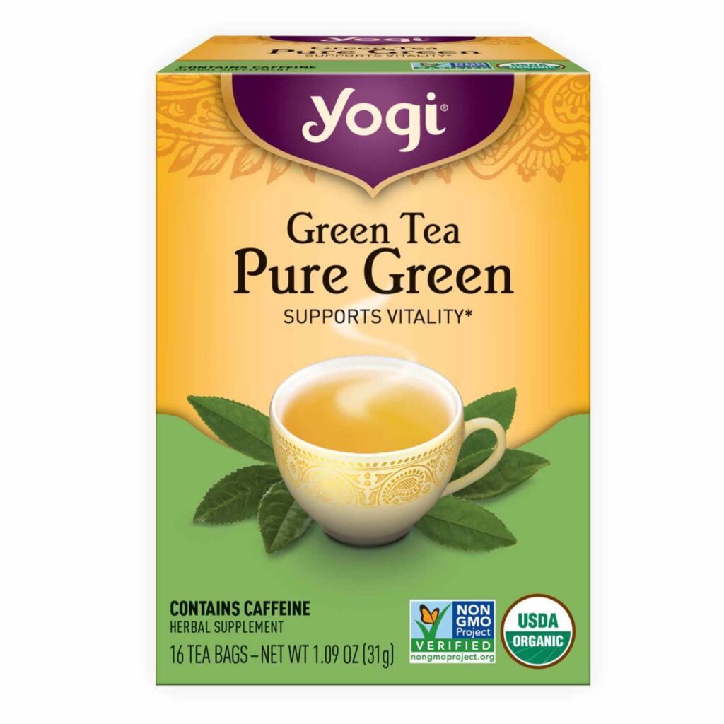 Yogi Tea Chá Verde Puro Orgânico - 16 Saquinhos para Bem-Estar