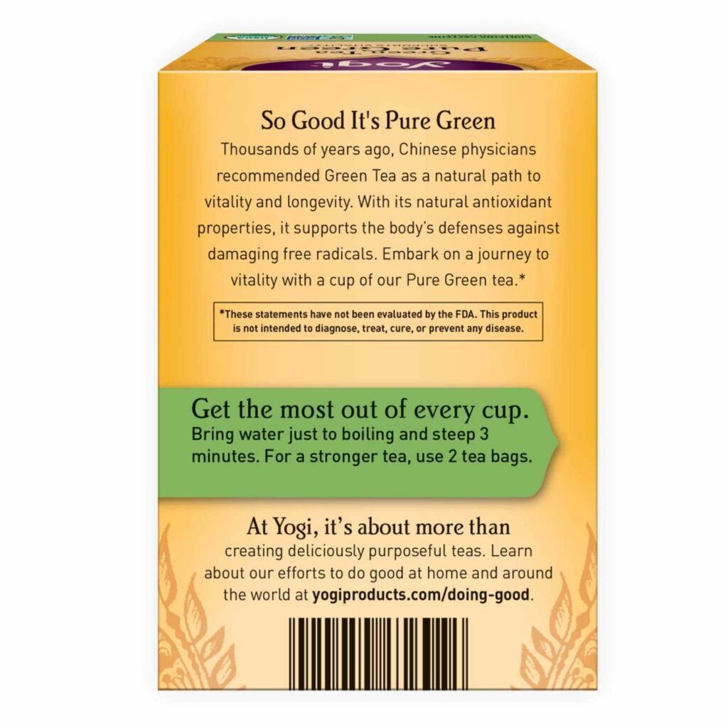 Yogi Tea Chá Verde Puro Orgânico - 16 Saquinhos para Bem-Estar - Imagem 2