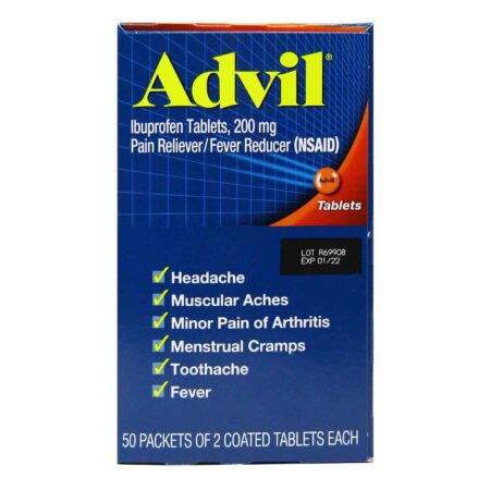 Advil, Ibuprofeno 200 mg Alívio da dor e Antitérmico - 50 Pacotes com 2 comprimidos revestidos cada - Image 4