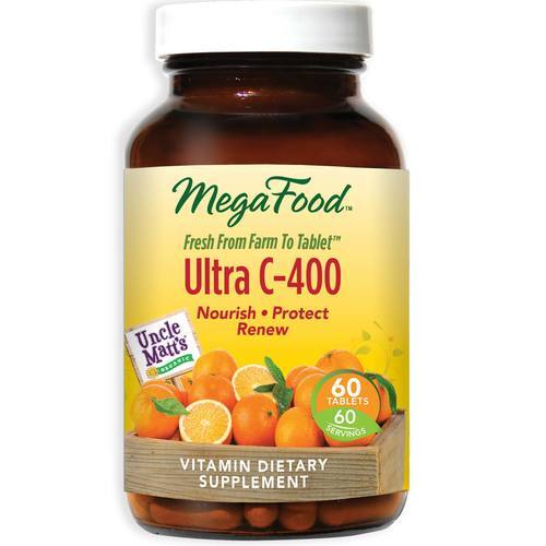 MegaFood Ultra C-400 - Vitamina C 60 Tabletes para Imunidade e Saúde Antioxidante
