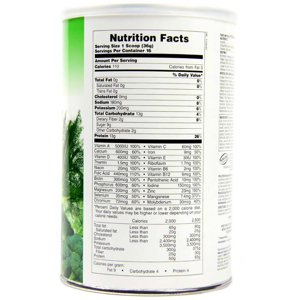 Nature's Plus Fruitein® Proteína Vegetal Alimentos Verdes Revitalizantes 576g - Imagem 2