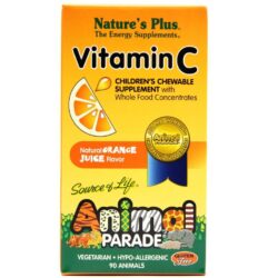 Nature's Plus Animal Parade Vitamina C Sabor Laranja 90 Comprimidos Mastigáveis - Imunidade Infantil