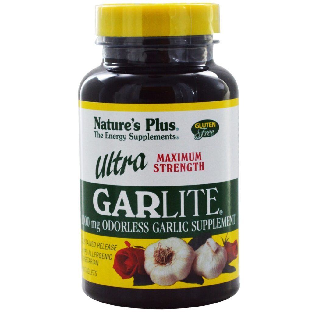 Nature's Plus Ultra Garlite 1000mg: Alho Puro em Tabletes de Liberação Sustentada (90 unidades)