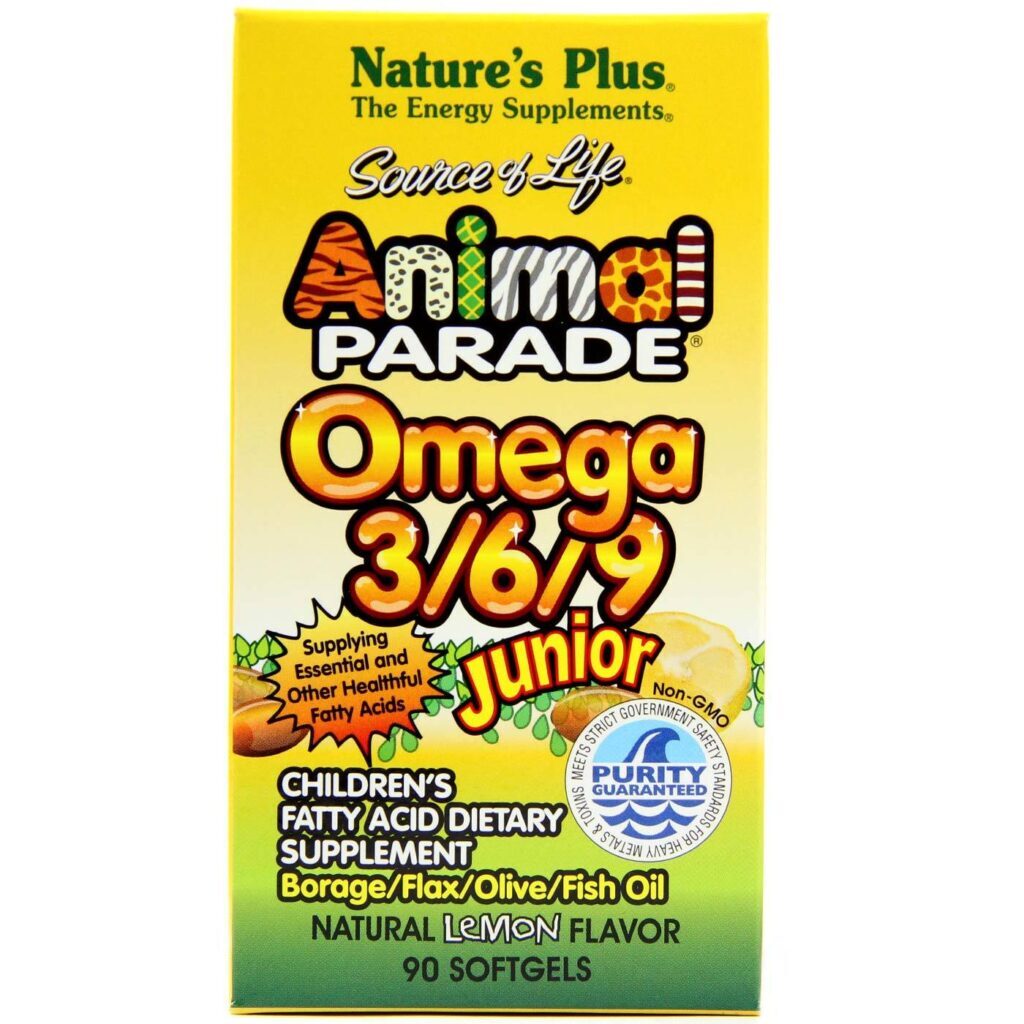 Nature's Plus Animal Parade Ômega 3-6-9 Júnior 90 Cápsulas Gel