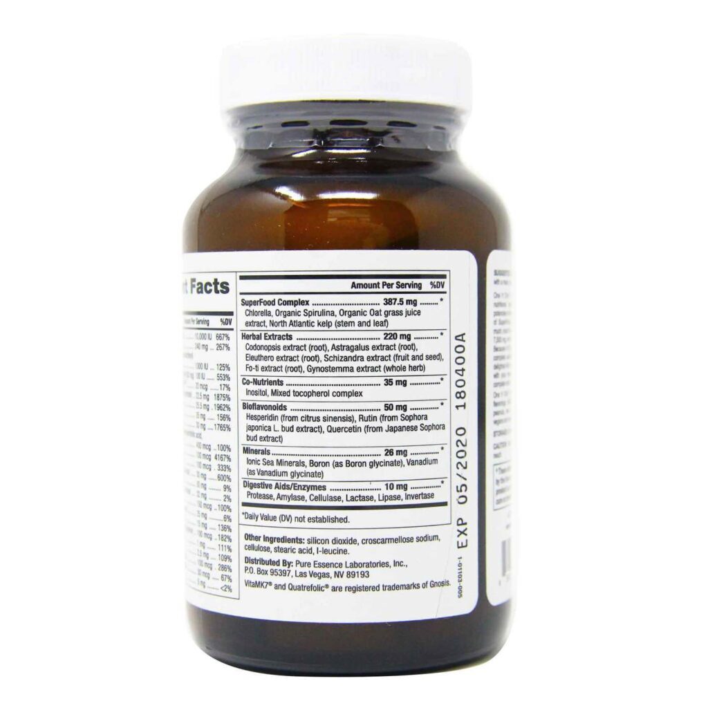 Pure Essence Labs One 'n' Only Multivitamínico Diário 30 Tabletes - Vitalidade e Bem-Estar - Imagem 4