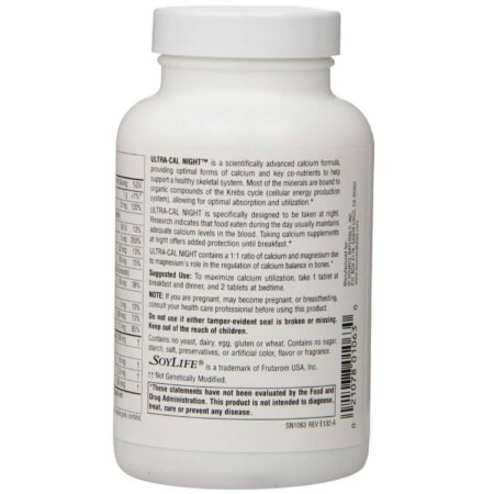 Source Naturals, Ultra Cal Night™ Complexo de Cálcio -120 Tabletes - Image 3