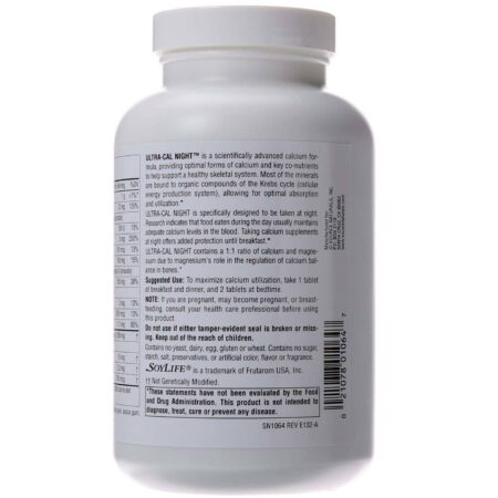 Source Naturals Ultra Cal Noite 240 Tabletes - Image 3