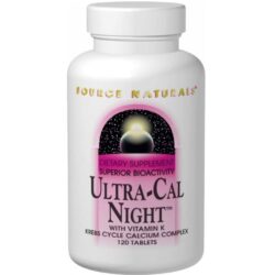 Source Naturals Ultra Cal Noite com Vitamina K - 240 Tabletes para Sono e Ossos Fortes