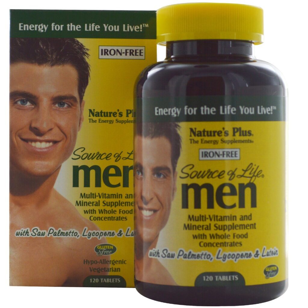 Nature's Plus Fonte de Vida para Homens (Sem Ferro) - 120 Comprimidos