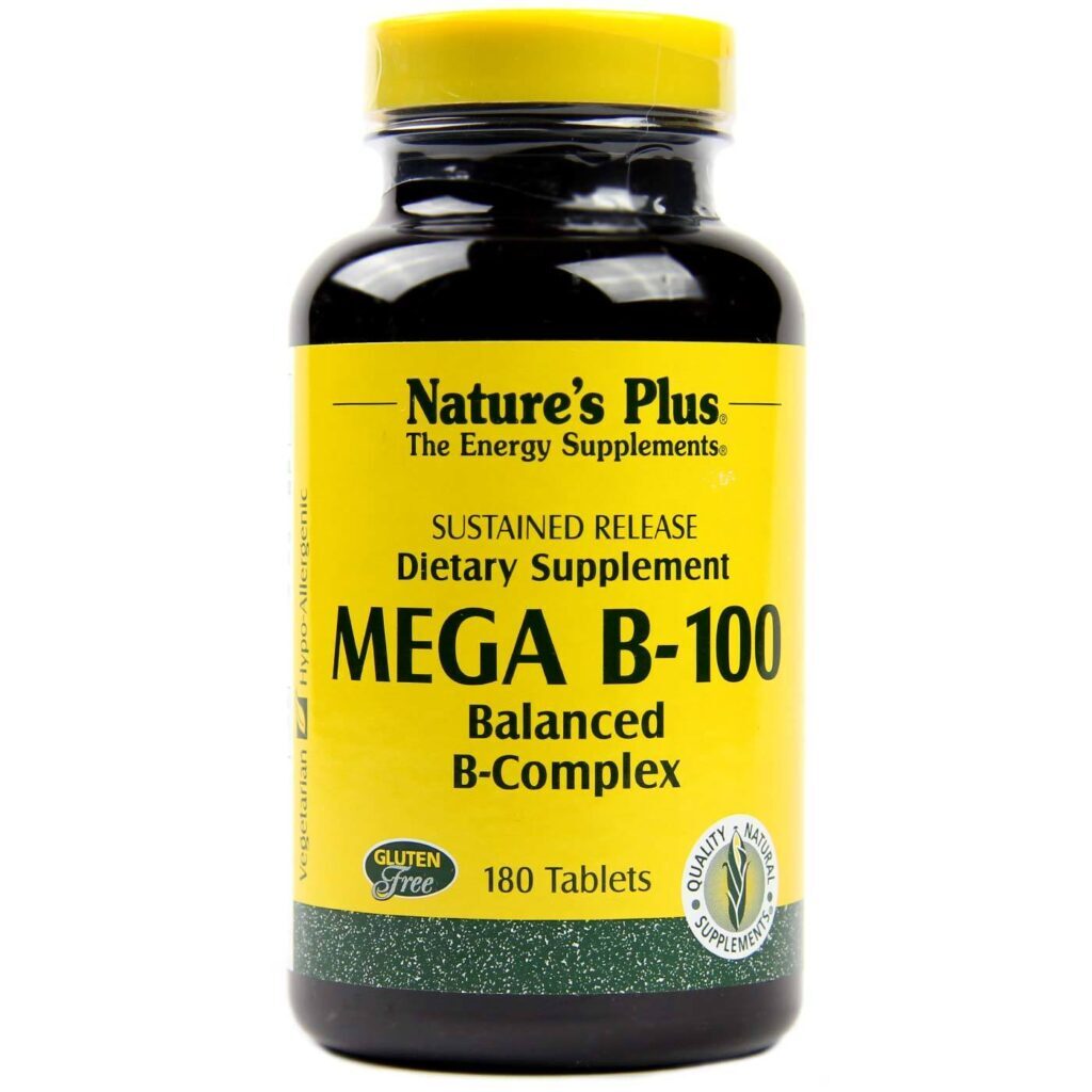 Nature's Plus Mega B-100: Energia, Vitalidade e Bem-Estar Completo com 180 Tabletes