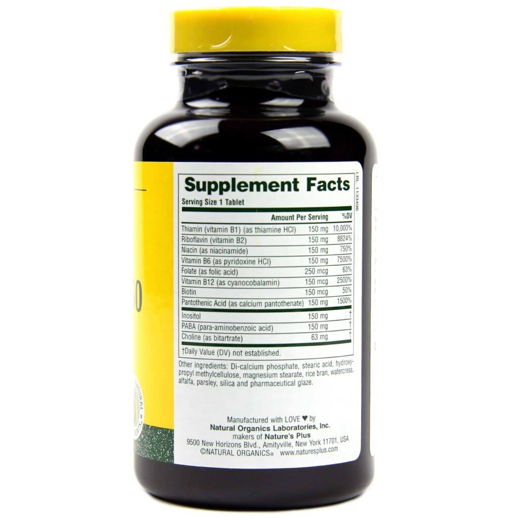 Nature's Plus Mega B-150 - Complexo de Vitaminas B Essenciais - 90 Tabletes - Imagem 2