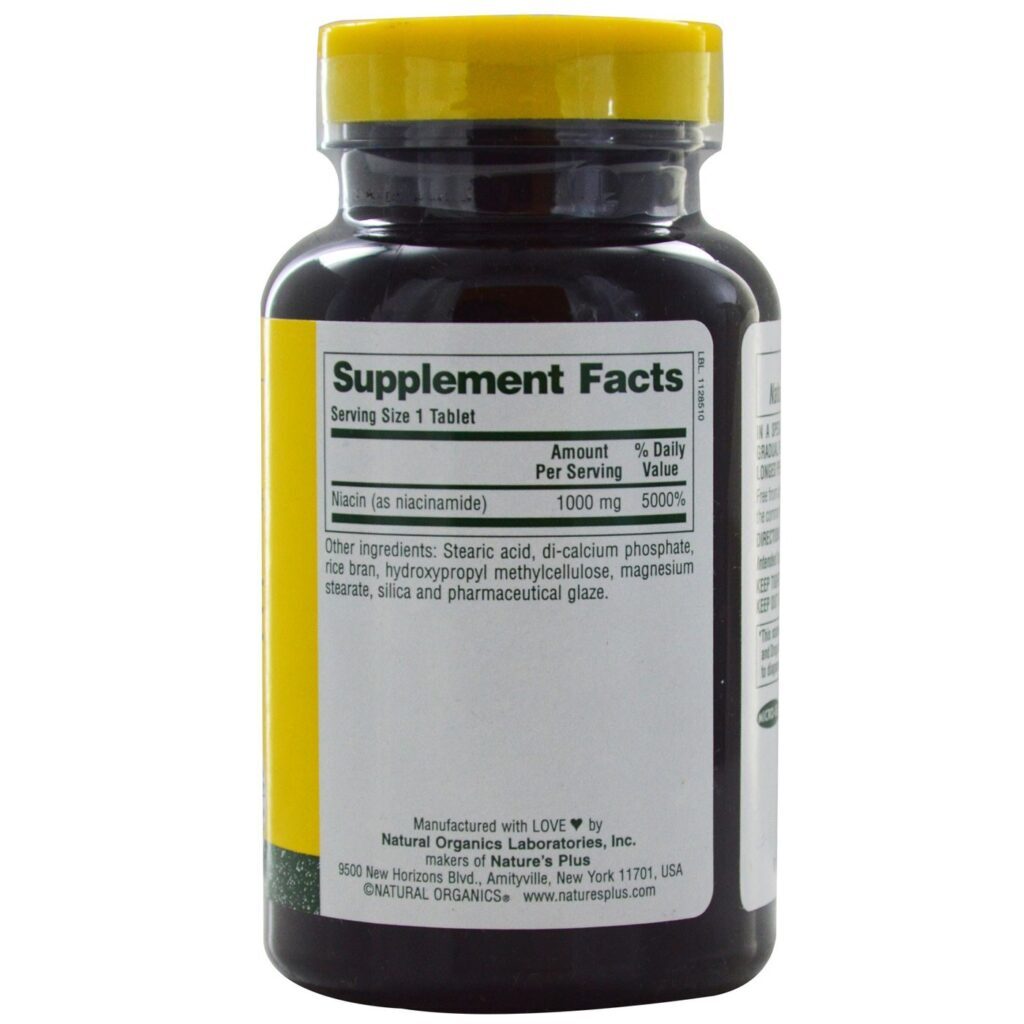 Niacinamida 1000 mg Nature's Plus - 90 Tabletes: Saúde e Bem-Estar Essenciais - Imagem 2