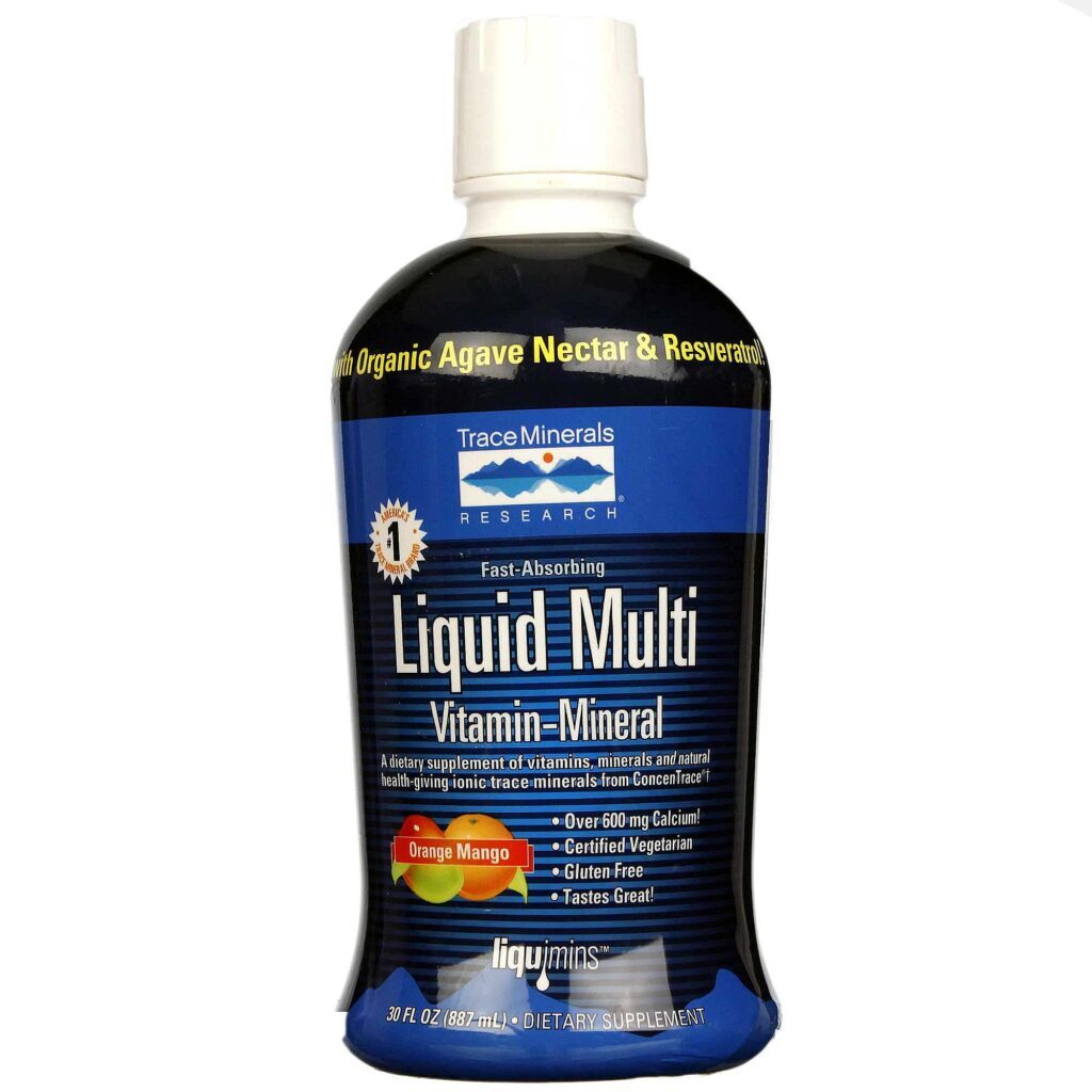Trace Minerals Research Vita-Mineral Líquido Laranja Mango 30 fl oz (887ml) - Vitalidade e Nutrição Essencial
