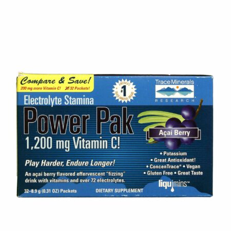 Trace Minerals Research Eletrólito Stamina Power Pak Açaí 32-8,9 g Pacotes