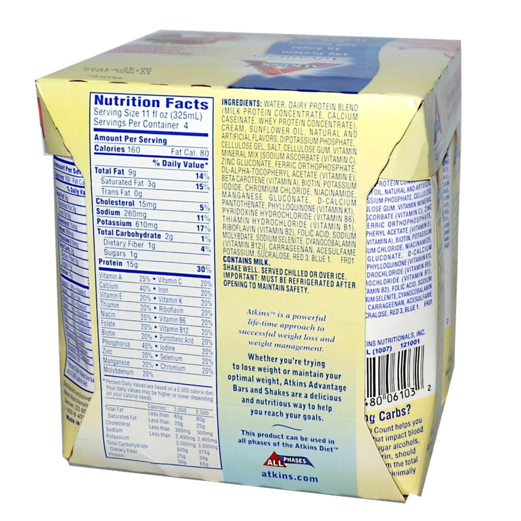 Atkins Vantagem Shake de Morango Supremo: 4 Shakes (311g cada) - Imagem 2