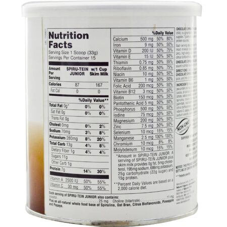 Nature's Plus, Spiru-Tein Júnior - Sabor Chocolate - 495g - Image 2