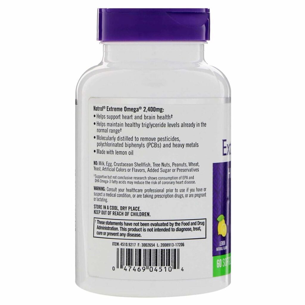 Natrol Extreme Ômega Óleo de Peixe 60 Cápsulas Gel - Saúde Cardiovascular e Cerebral no Brasil - Imagem 3