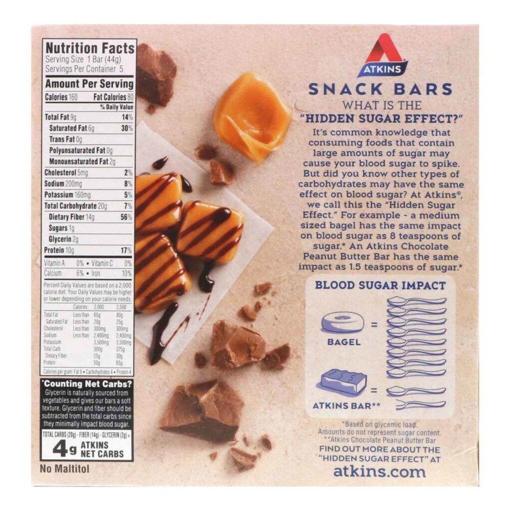 Atkins Barra de Proteína Caramelo e Duplo Chocolate - 5 Barras: Lanche Low Carb e Saboroso - Imagem 2