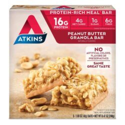 Atkins Barras Nutricionais Advantage Manteiga de Amendoim e Granola 5 Barras