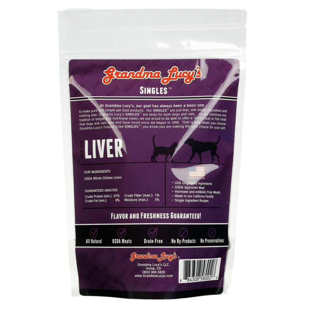 Grandma Lucy's Fígado de Galinha Liofilizados Para Pets - 85g (3oz) - Imagem 2