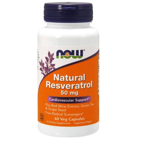 Resveratrol Natural 100 mg Now Foods 60 Cápsulas Vegetarianas