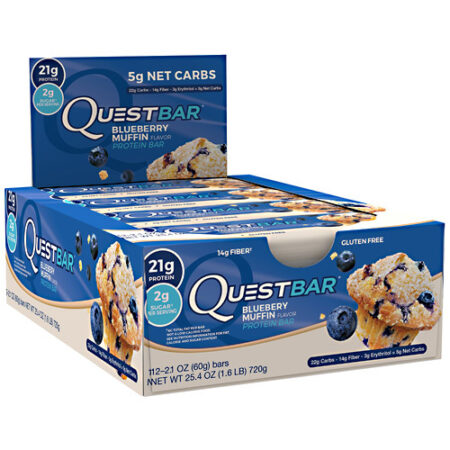 Quest Nutrition, Quest® Barra de Proteína, Muffin de Mirtilo - 12 Barras (60 g Cada)