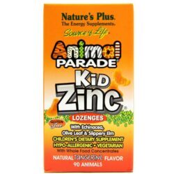 Nature's Plus Animais Parade KidZinco Sabor Tangerina 90 Pastilhas - Imunidade Infantil