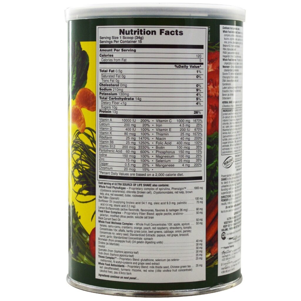 Ultra Source of Life® Energy Shake 510g: Energia Vital para o Seu Dia - Imagem 2