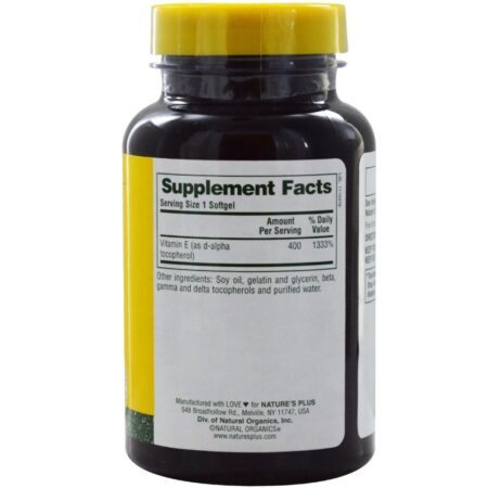 Nature's Plus Vitamina E 400 UI - 180 Cápsulas em Gel: Antioxidante Essencial para Sua Saúde - Imagem 2