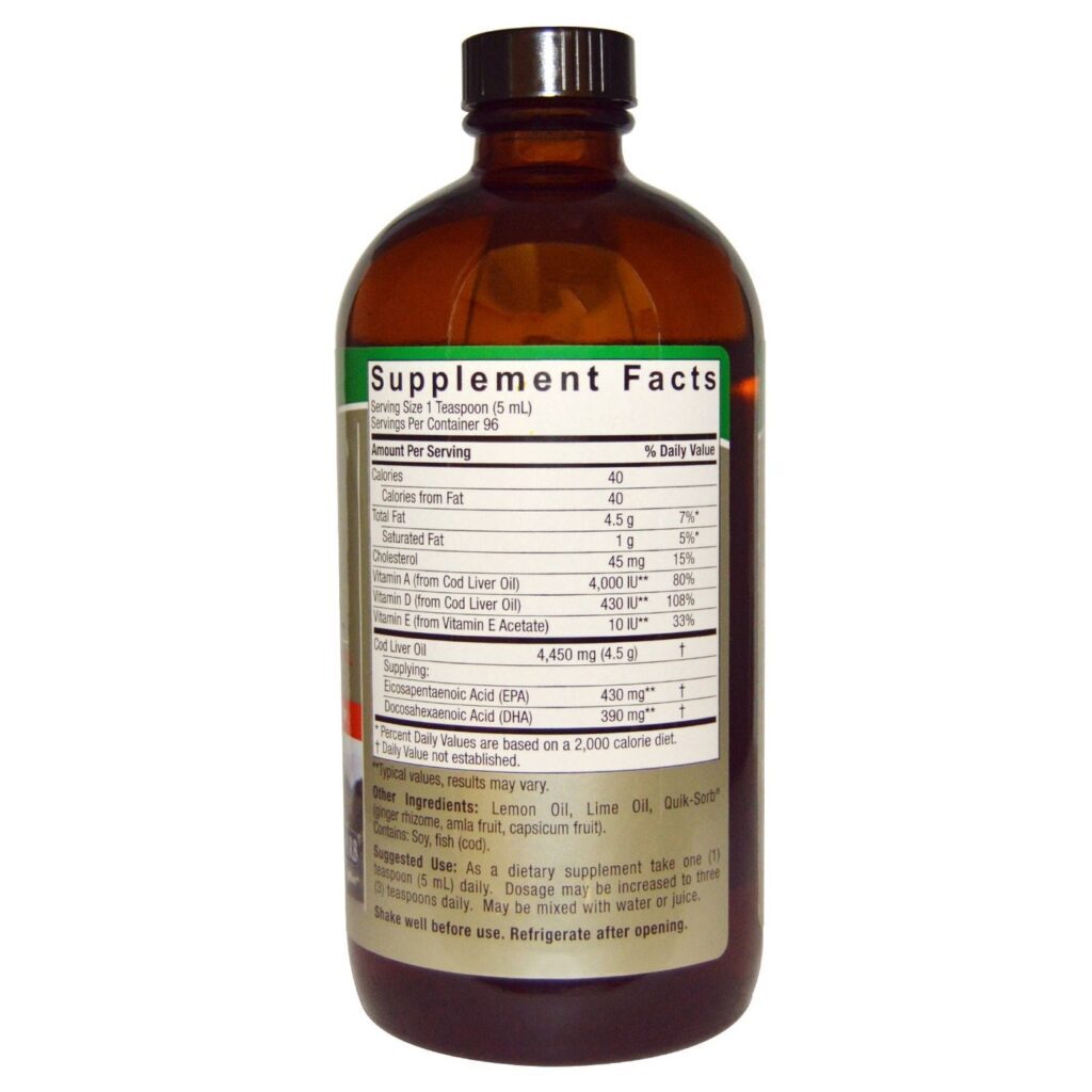 Nature's Answer Óleo de Fígado de Bacalhau Norueguês 480mL: Pureza e Potência para Sua Saúde - Imagem 2