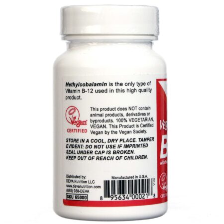 Deva, Vitamina B12 Sublingual Vegana - 90 Tabletes - Image 3