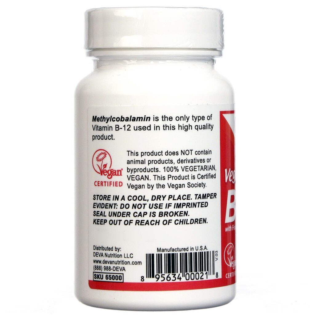 Deva Vitamina B12 Sublingual Vegana 90 Tabletes: Energia e Saúde Essencial - Imagem 3