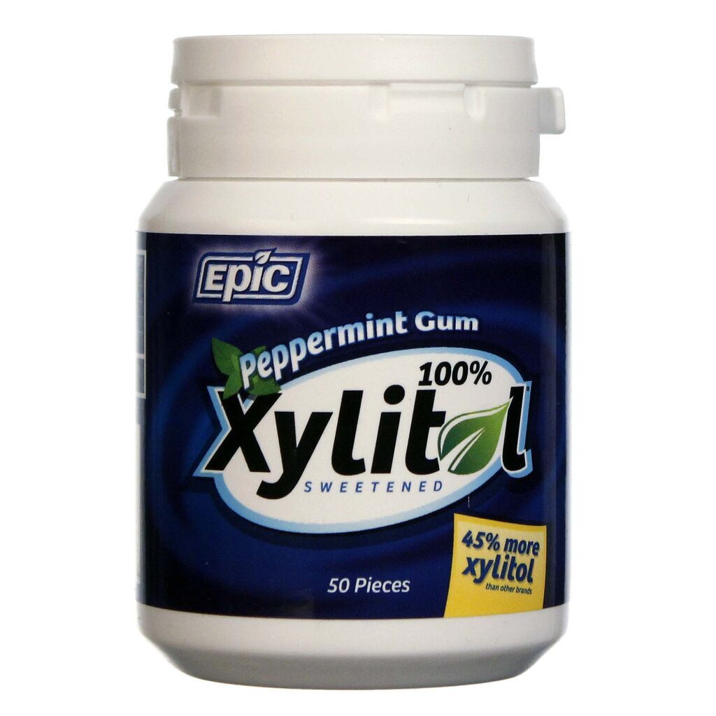 Epic Dental Goma de Xilitol Hortelã-Pimenta - 50 Unidades para Saúde Bucal