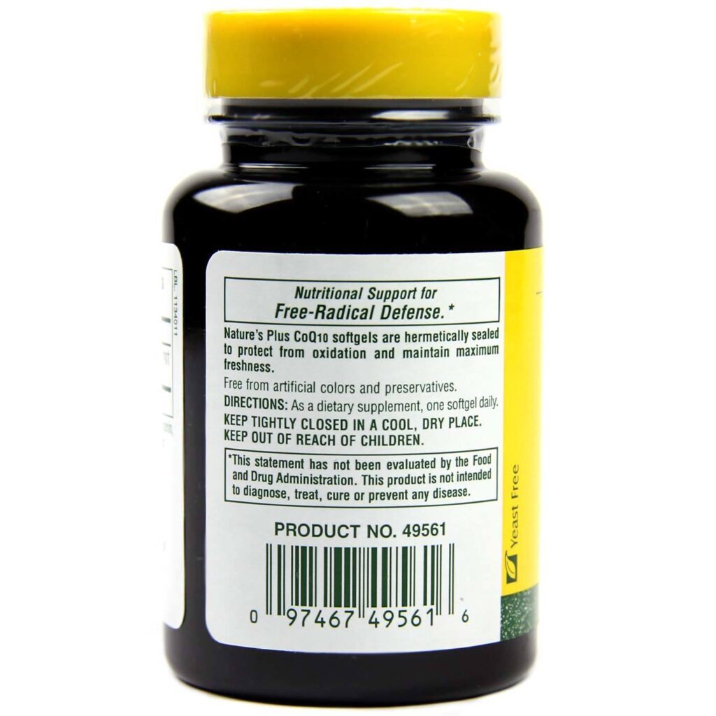Nature's Plus Coenzima Q10 60 Cápsulas Gel - Energia e Vitalidade Antioxidante - Imagem 3
