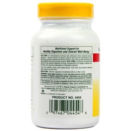 Nature's Plus Acti-Zyme 90 Cápsulas Vegetarianas - Enzimas Digestivas - Imagem 3