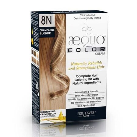 AEQUO®, Coloração Permantente Natural para o Cabelo, 8 N Loiro Champagne - 1 Aplicação