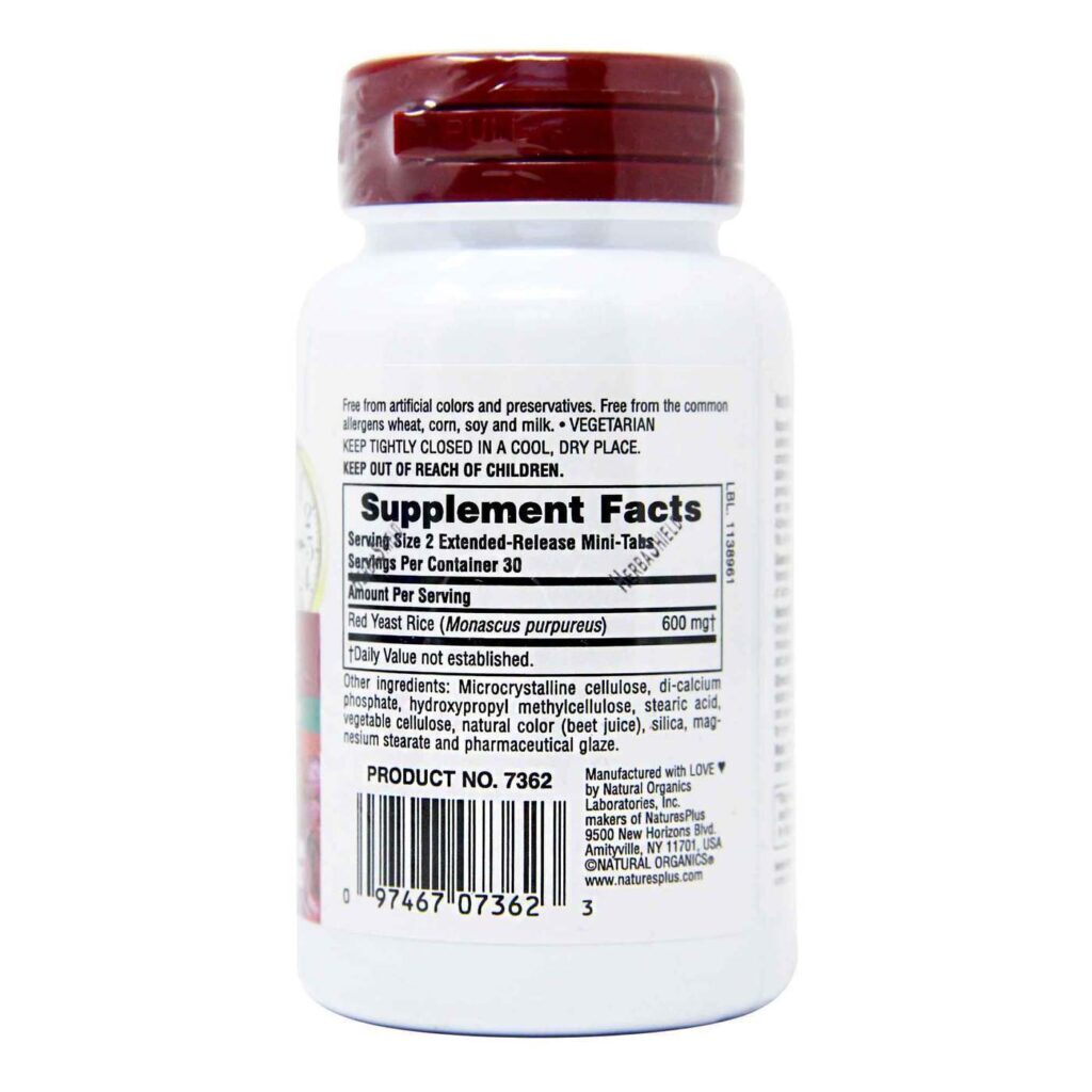 Nature's Plus Levedura de Arroz Vermelho 60 Mini-Tabletes: Controle do Colesterol e Saúde Cardiovascular no Brasil - Imagem 2