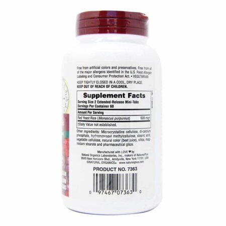 Nature's Plus Levedura de Arroz Vermelho - 120 Tabletes: Saúde Cardiovascular e Bem-Estar - Imagem 2