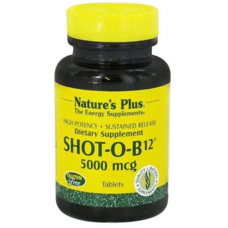 Nature's Plus, Shot-O-B12® 5000 mcg - Libertação Prolongada - 30 Comprimidos