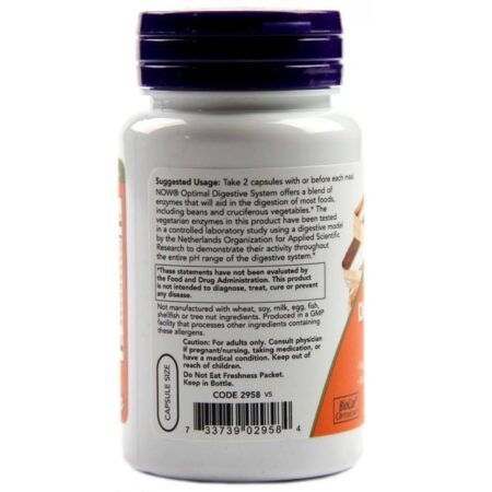 Now Foods Optimal Sistema Digestivo - 90 Cápsulas Vegetarianas: Saúde Intestinal Completa - Imagem 3