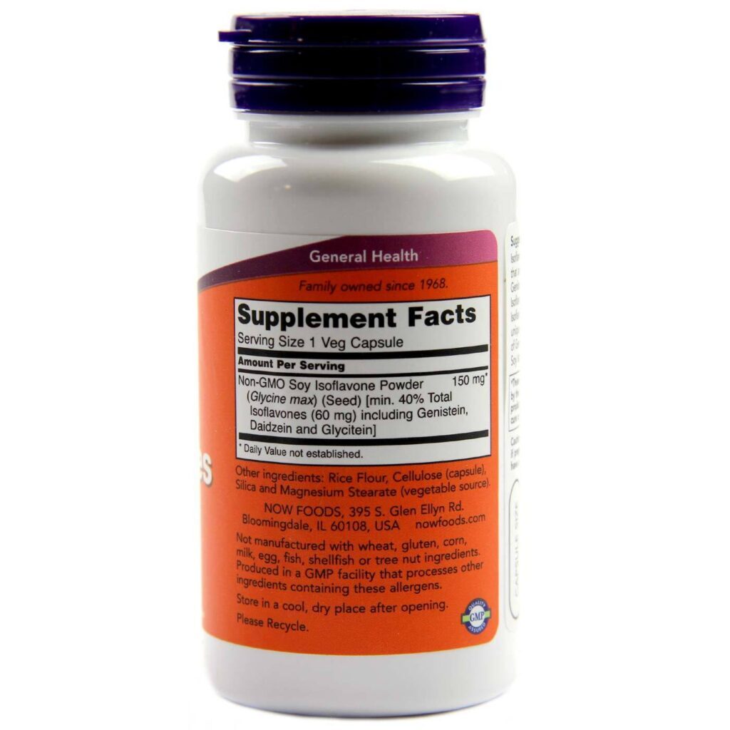 Now Foods Isoflavonas de Soja - 60 Cápsulas Vegetarianas: Equilíbrio Hormonal Natural - Imagem 2