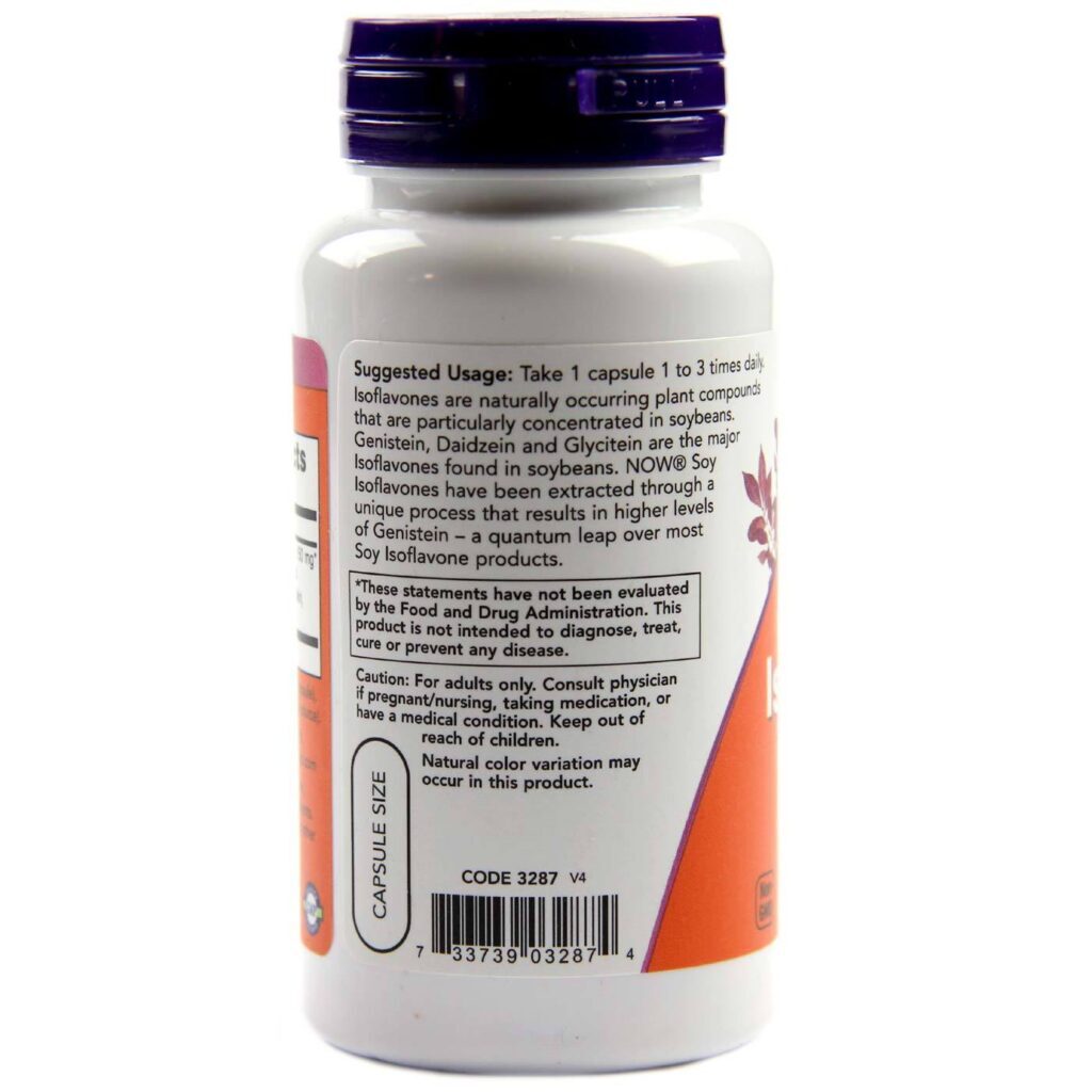 Now Foods Isoflavonas de Soja - 60 Cápsulas Vegetarianas: Equilíbrio Hormonal Natural - Imagem 3