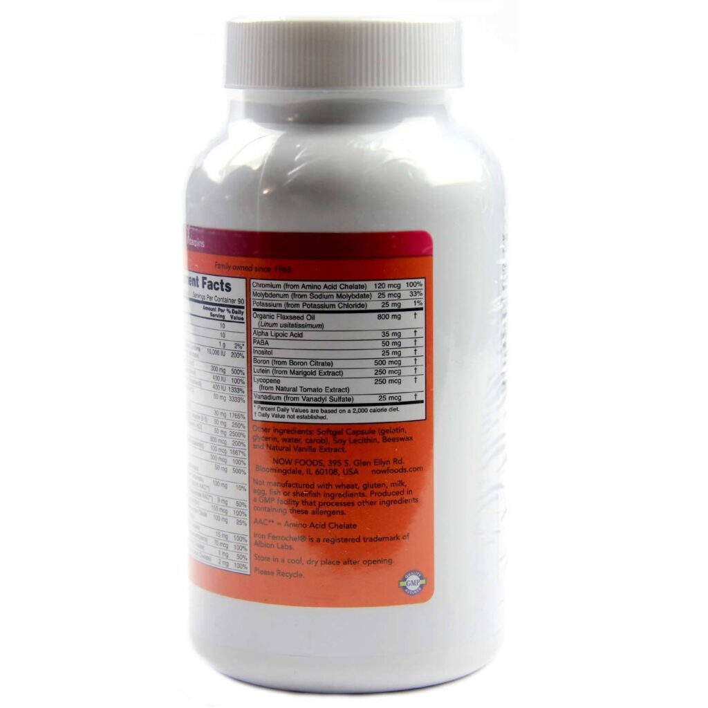 Now Foods Multivitamínico e Minerais Géis Líquidos - 180 Cápsulas Gel para Vitalidade - Imagem 3