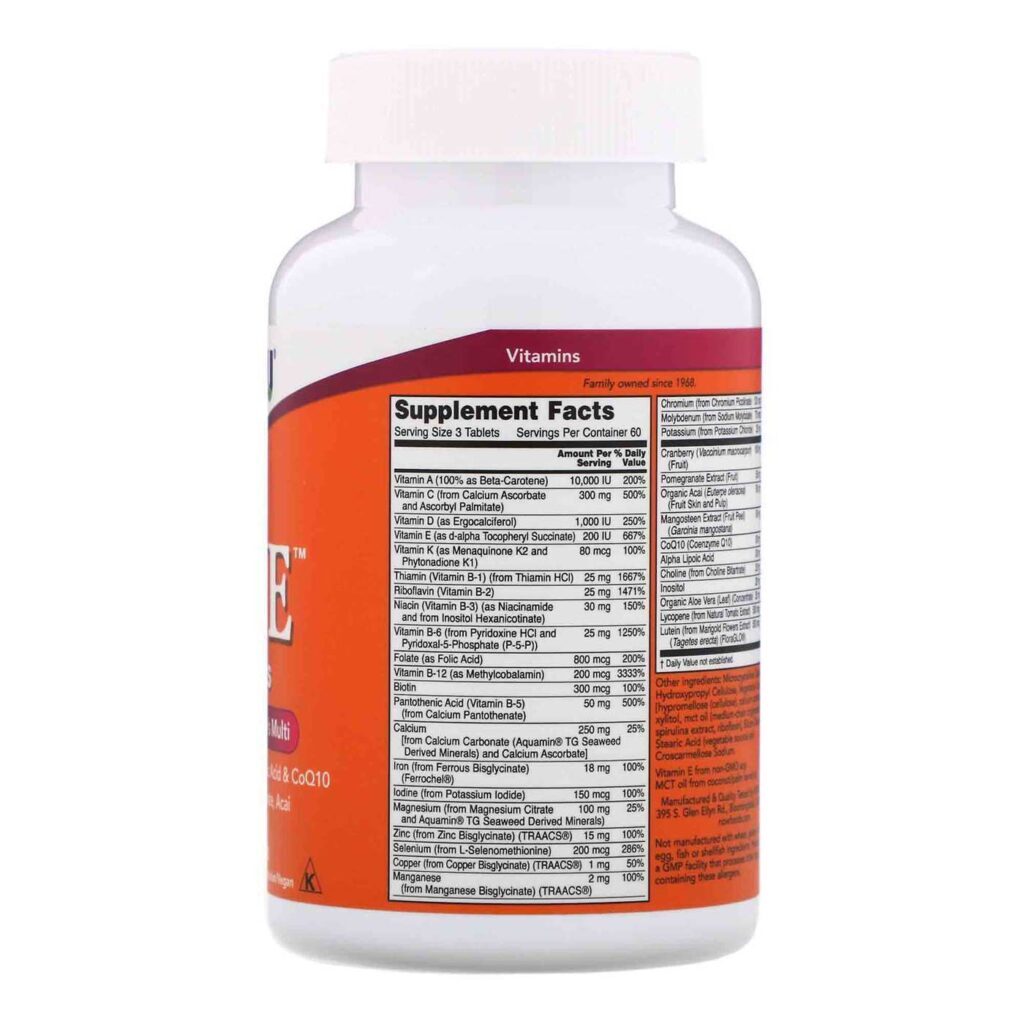 Now Foods Eve Multivitamínico para Mulheres - 180 Tabletes: Saúde Essencial Completa - Imagem 3